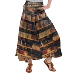 Books On Bookshelf Assorted Color Book Lot In Bookcase Library Women s Satin Palazzo Pants by Ravend