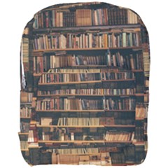 Books On Bookshelf Assorted Color Book Lot In Bookcase Library Full Print Backpack by Ravend