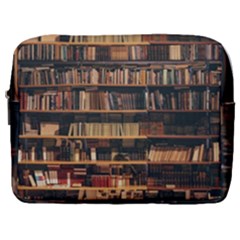 Books On Bookshelf Assorted Color Book Lot In Bookcase Library Make Up Pouch (large) by Ravend