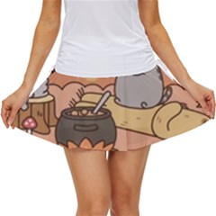 Pusheen Cute Fall The Cat Women s Skort by Ndabl3x