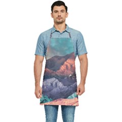 Adventure Psychedelic Mountain Kitchen Apron by Ndabl3x