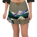 Surreal Art Psychadelic Mountain Fishtail Mini Chiffon Skirt View1