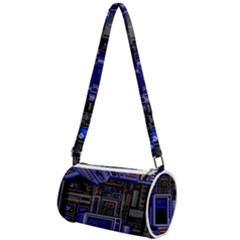 Blue Computer Monitor With Chair Game Digital Art Mini Cylinder Bag by Bedest