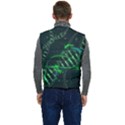 Green And Black Abstract Digital Art Men s Button Up Puffer Vest	 View4