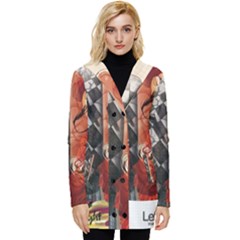 Left And Right Brain Illustration Splitting Abstract Anatomy Button Up Hooded Coat  by Bedest