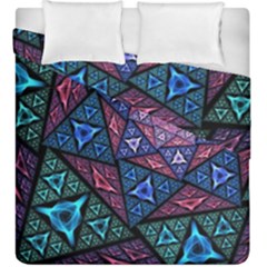 Purple Psychedelic Art Pattern Mosaic Design Fractal Art Duvet Cover Double Side (king Size) by Bedest