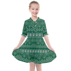 Christmas Knit Digital Kids  All Frills Chiffon Dress by Mariart