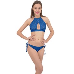 Sky Night Moon Clouds Crescent Cross Front Halter Bikini Set by Proyonanggan