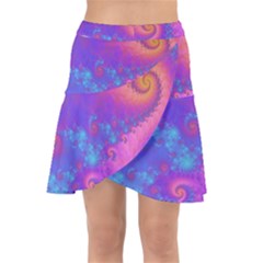 Fractal Art Artwork Magical Purple Wrap Front Skirt by Proyonanggan