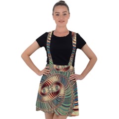 Fractal Strange Unknown Abstract Velvet Suspender Skater Skirt by Proyonanggan