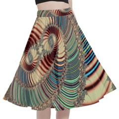 Fractal Strange Unknown Abstract A-line Full Circle Midi Skirt With Pocket by Proyonanggan