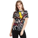 Multicolored Abstract Painting Colorful Women s Short Sleeve Rash Guard View1