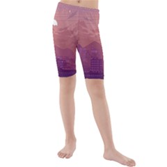 Aesthetic Pixel Art Landscape Kids  Mid Length Swim Shorts by Sarkoni