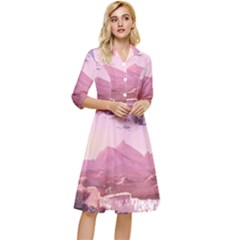 Aesthetic Landscape Vintage Cartoon Classy Knee Length Dress by Sarkoni