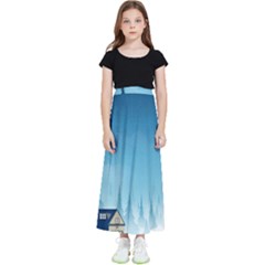 Winter Scenery Minimalist Night Landscape Kids  Flared Maxi Skirt by Sarkoni