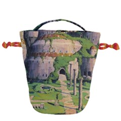 Painting Scenery Drawstring Bucket Bag by Sarkoni