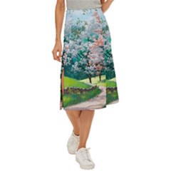 Anime Scenery Landscape Midi Panel Skirt by Sarkoni