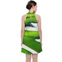 Golf Course Par Green Velvet Halter Neckline Dress  View2