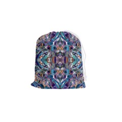  Over The Delta  Drawstring Pouch (small) by kaleidomarblingart