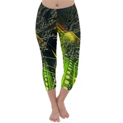 Machine Technology Circuit Electronic Computer Technics Detail Psychedelic Abstract Pattern Capri Winter Leggings  by Sarkoni