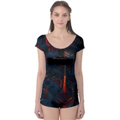 Architecture City Pixel Art Boyleg Leotard  by Sarkoni
