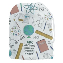 School Subjects And Objects Vector Illustration Seamless Pattern Drawstring Pouch (3xl) by Grandong