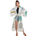 School Subjects And Objects Vector Illustration Seamless Pattern Maxi Kimono View1