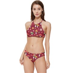 Woodland Mushroom And Daisy Seamless Pattern Banded Triangle Bikini Set by Grandong