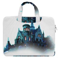 Blue Castle Halloween Horror Haunted House Macbook Pro 13  Double Pocket Laptop Bag by Sarkoni