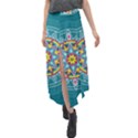 Abstract Digital Artwork Velour Split Maxi Skirt View1