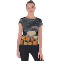 Pumpkin Halloween Short Sleeve Sports Top  by Ndabl3x