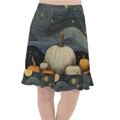 Pumpkin Halloween Fishtail Chiffon Skirt by Ndabl3x