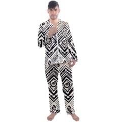 Tribal Pattern Men s Long Sleeve Satin Pajamas Set by Sobalvarro