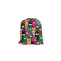 Cats Funny Colorful Pattern Texture Drawstring Pouch (XS) View1
