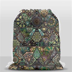 Digital Art Triangle Pattern Texture Mosaic Drawstring Bag (small) by Grandong