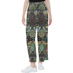 Digital Art Triangle Pattern Texture Mosaic Women s Pants  by Grandong