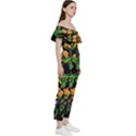 Flower Pattern Art Floral Texture Bardot Ruffle jumpsuit View3