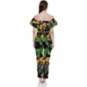 Flower Pattern Art Floral Texture Bardot Ruffle jumpsuit View4