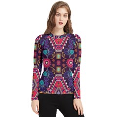 Pattern Ornament Motif Colorful Texture Women s Long Sleeve Rash Guard by Grandong