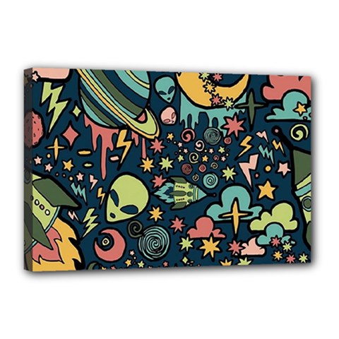 Alien Rocket Space Aesthetic Canvas 18  X 12  (stretched) by Ndabl3x
