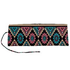 Aztec Wallpaper Roll Up Canvas Pencil Holder (s) by nateshop