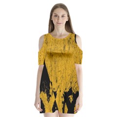 Yellow Best, Black, Black And White, Emoji High Shoulder Cutout Velvet One Piece by nateshop