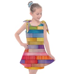 Rainbow Wood Kids  Tie Up Tunic Dress by zappwaits
