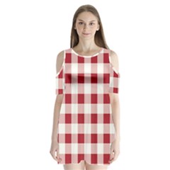 Gingham - 4096x4096px - 300dpi14 Shoulder Cutout Velvet One Piece by EvgeniaEsenina