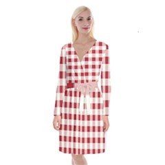 Gingham - 4096x4096px - 300dpi14 Long Sleeve Velvet Front Wrap Dress by EvgeniaEsenina