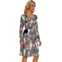 Welsh Corgi Dog Boba Tea Bubble Kawaii Long Sleeve Dress With Pocket View3