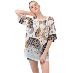 Australian Shepherd Dog T- Shirt Australian Shepherd Dog Illustration T- Shirt Oversized Chiffon Top by hizuto