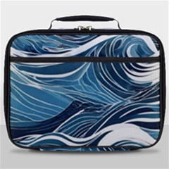Abstract Blue Ocean Wave Full Print Lunch Bag by Jack14