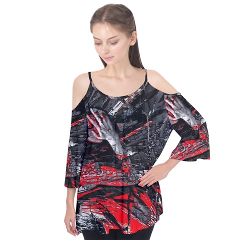 Molten Soul Flutter Sleeve T-shirt  by MRNStudios