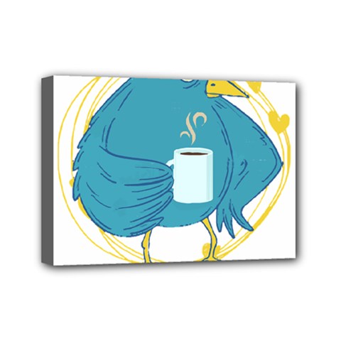 Bird T- Shirt Funny Morning Muffle Saying Design T- Shirt Yoga Reflexion Pose T- Shirtyoga Reflexion Pose T- Shirt Mini Canvas 7  X 5  (stretched) by hizuto